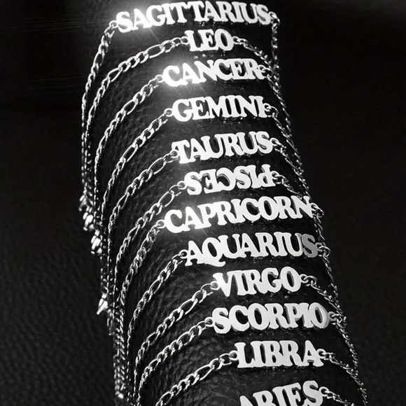 Jewelry - stainless steel zodiac letter pendant bracelets I have all zodiac signs